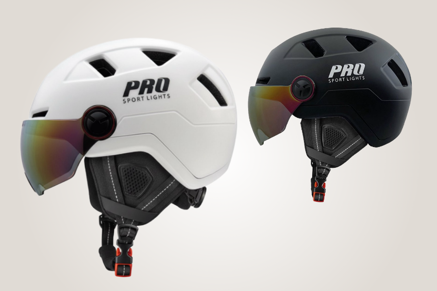 Fietshelm met vizier en oorwarmers - Pro Sport Lights - afbeelding 1